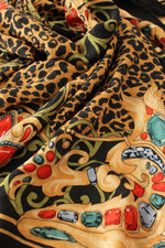 Silk Leopard & Gemstone Scarf