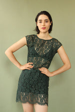 Forest Sheer Lace Dress XS