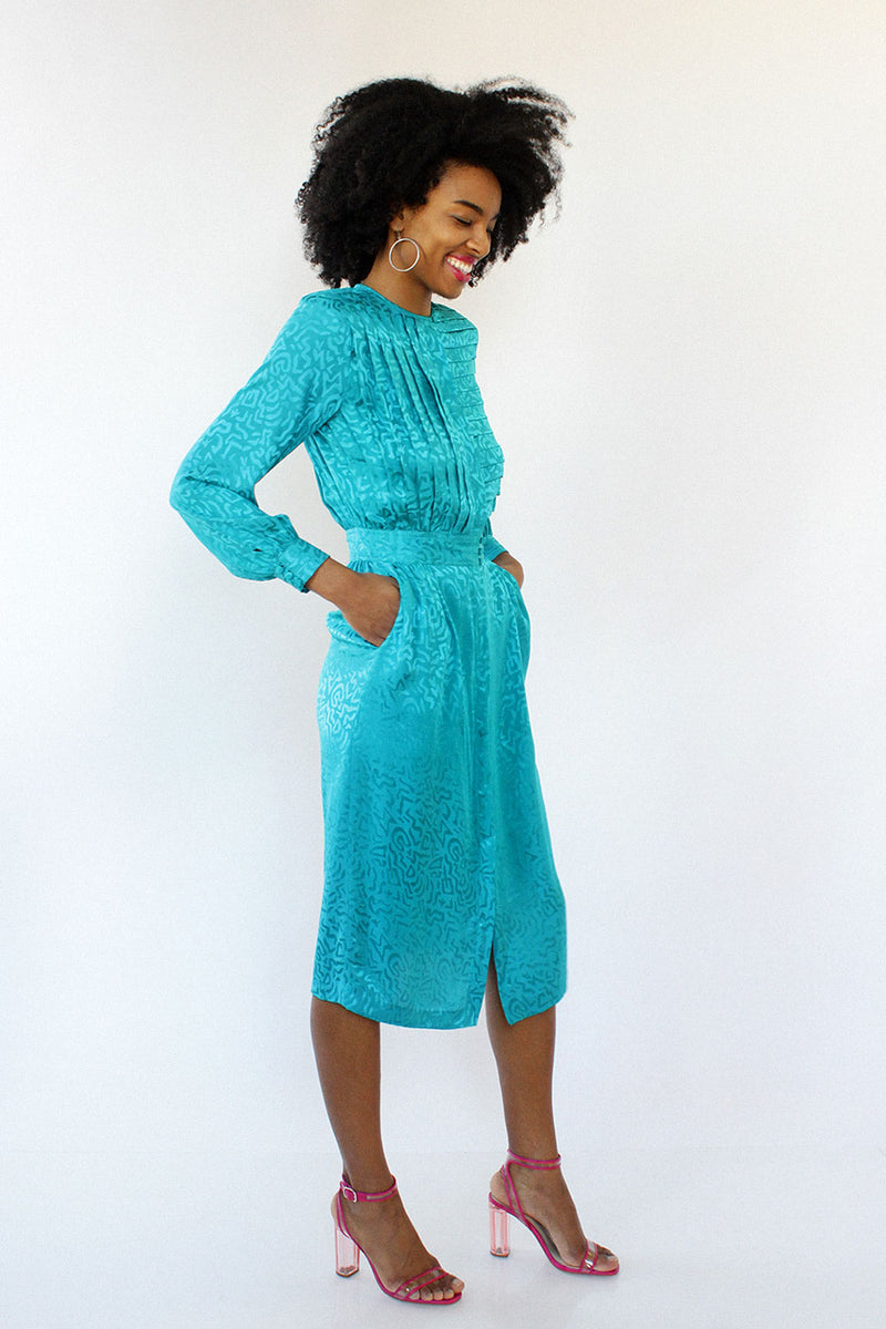 Umi Squiggle Silk Dress S