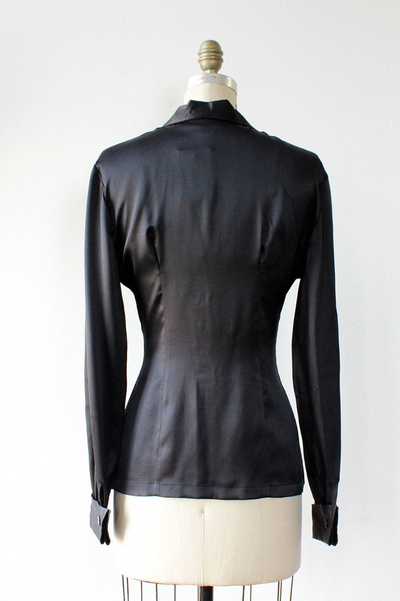 Gucci Silk Satin Tailored Blouse S/M