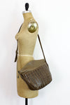 olive woven satchel