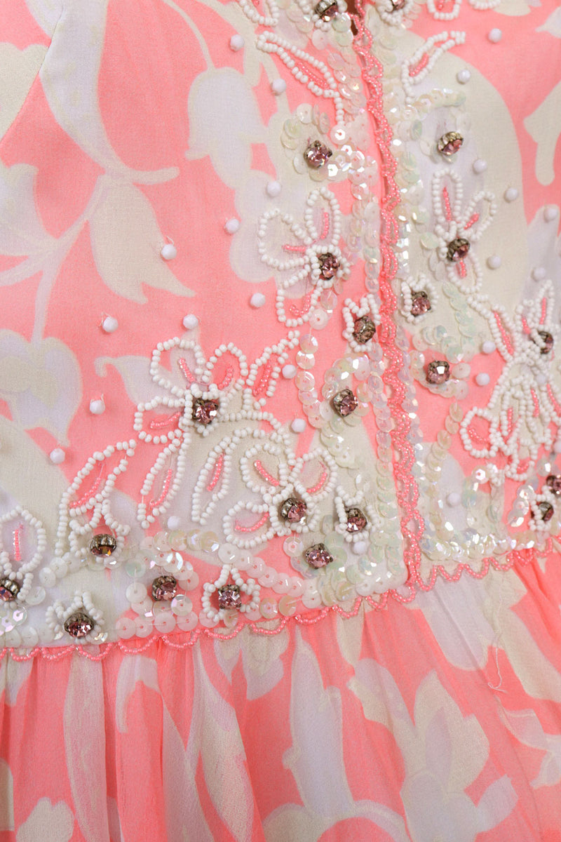 Mardi Gras Neon Beaded Chiffon Mini XS/S