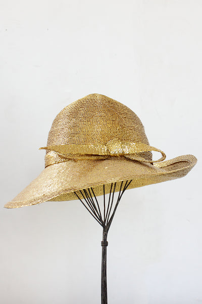 Frank Olive Metallic Wide Brim Hat – OMNIA display picture 3