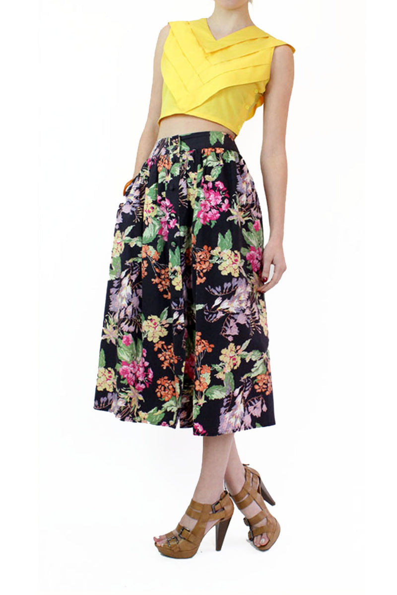 vintage laura ashley midi skirt