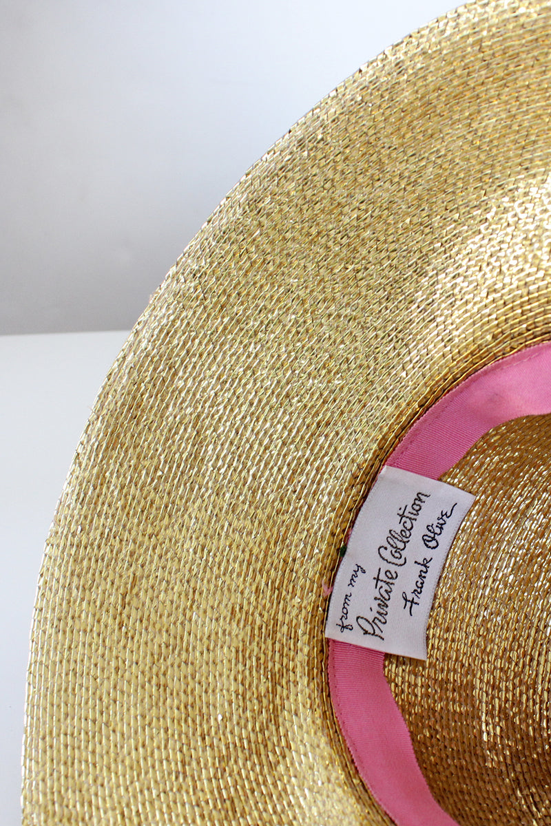 Frank Olive Metallic Wide Brim Hat