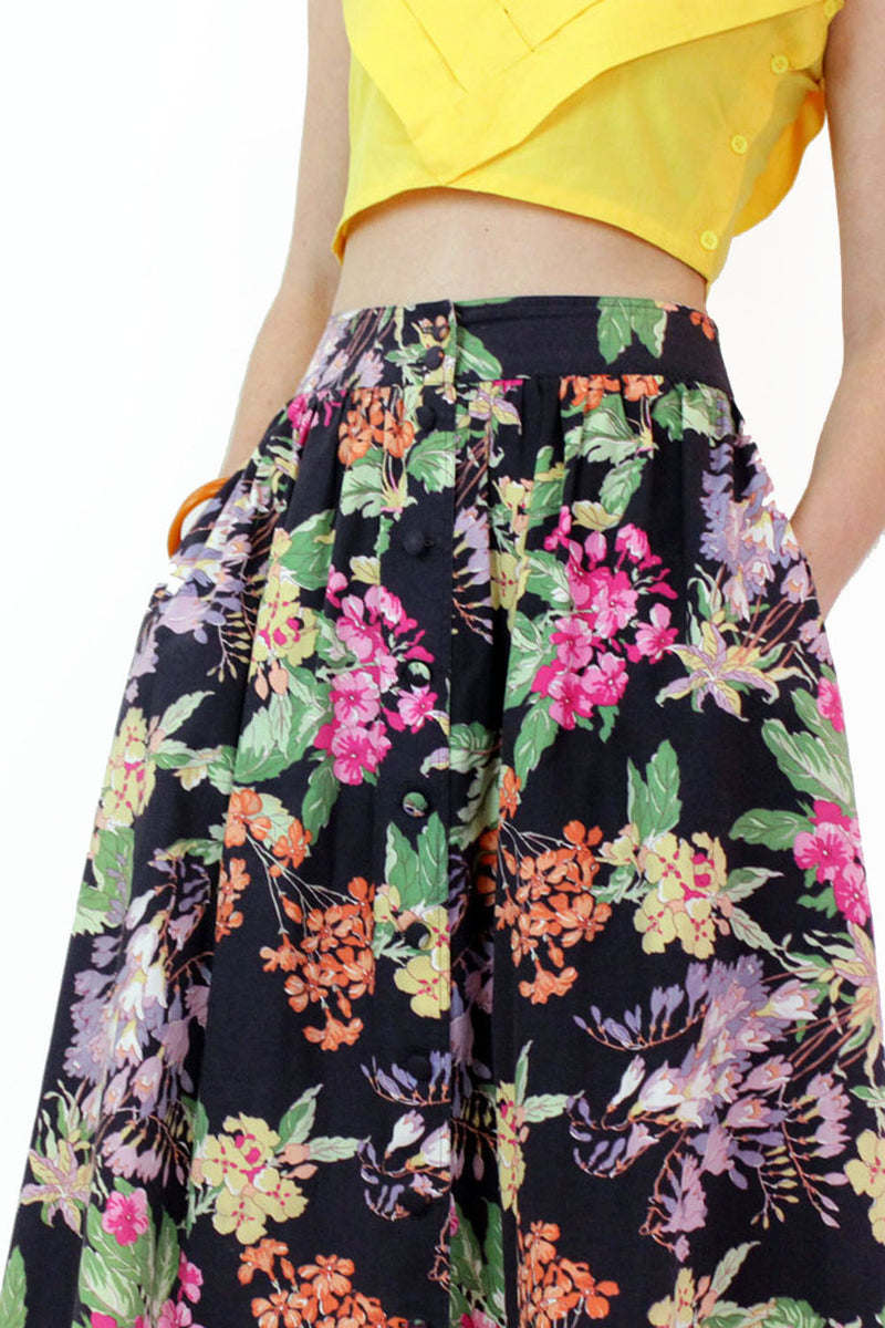 vintage laura ashley floral skirt
