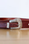 Burgundy Western Leather Belt