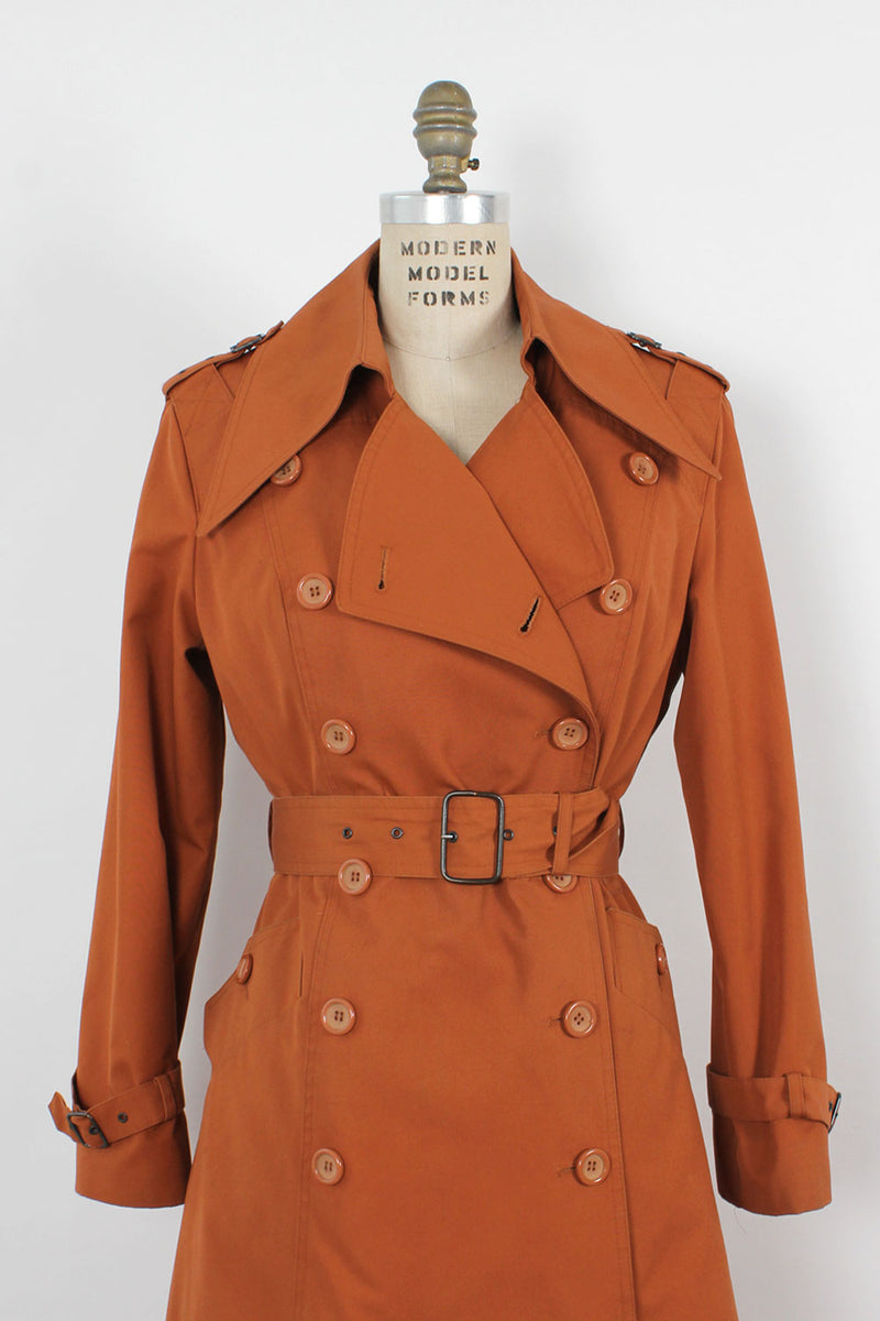 Burnt Orange Trench Coat M