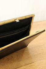 Embossed Brass Frame Clutch