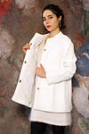 Bonnie Cashin White Leather Turnlock Jacket XS/S