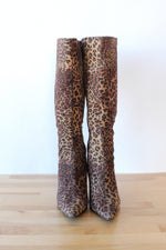 Leopard Pointy Toe Boots 7.5