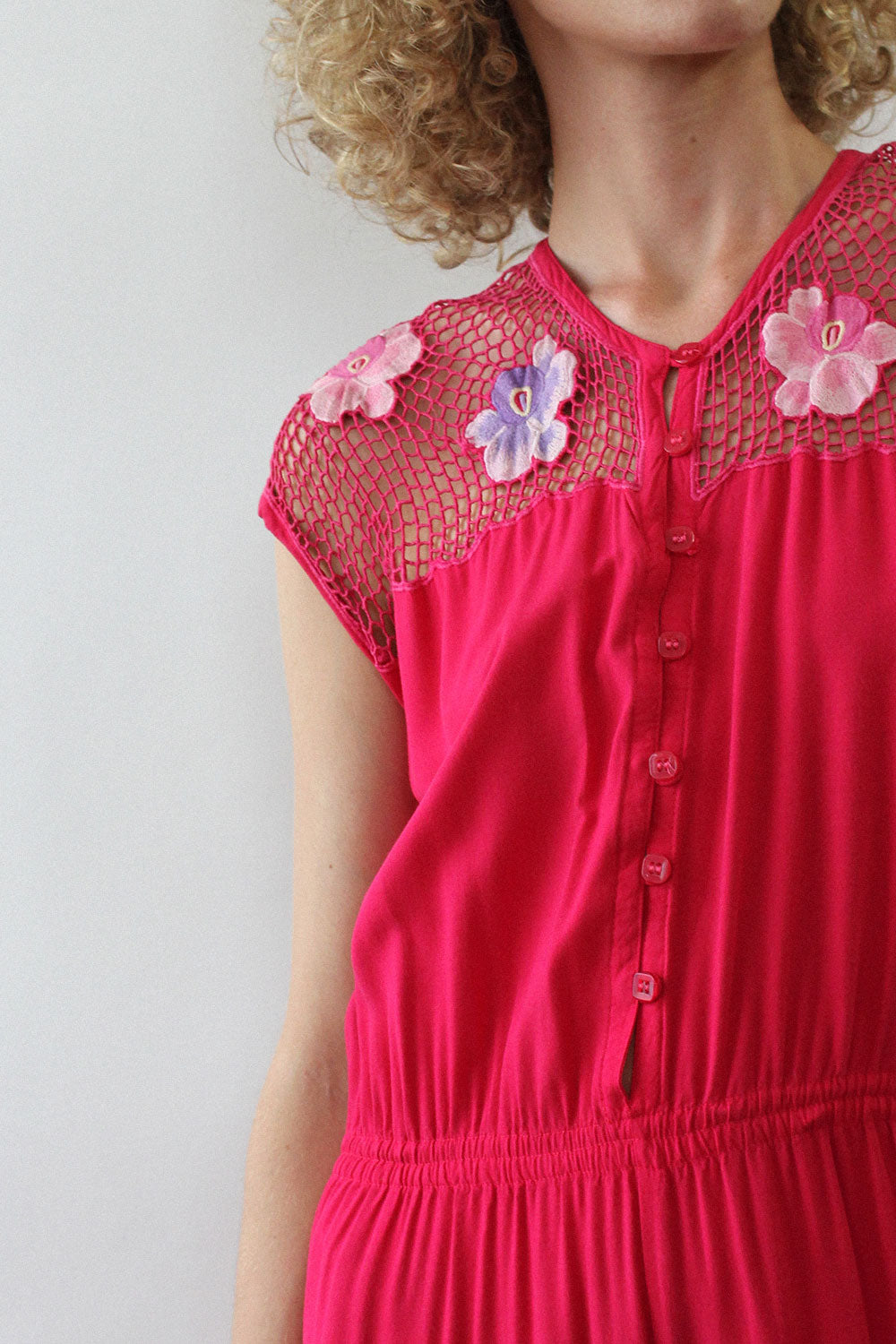 Hot Pink Bali Lace Jumpsuit M/L