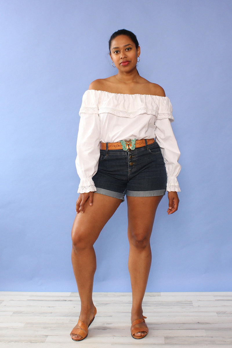 Off shoulder cotton top cheap