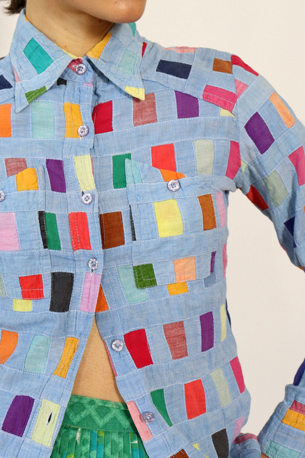 Rainbow Memo Chambray Shirt XS