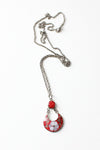 Scarlet Abalone Flower Necklace