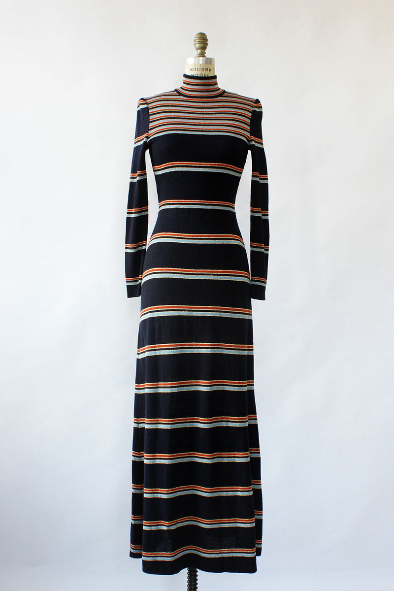 Metallic Stripe Maxi Dress S/M