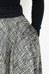 50s Abstract Print Circle Skirt L
