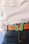 Butterfly Cloisonne Tooled Belt