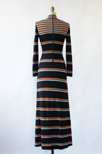 Metallic Stripe Maxi Dress S/M
