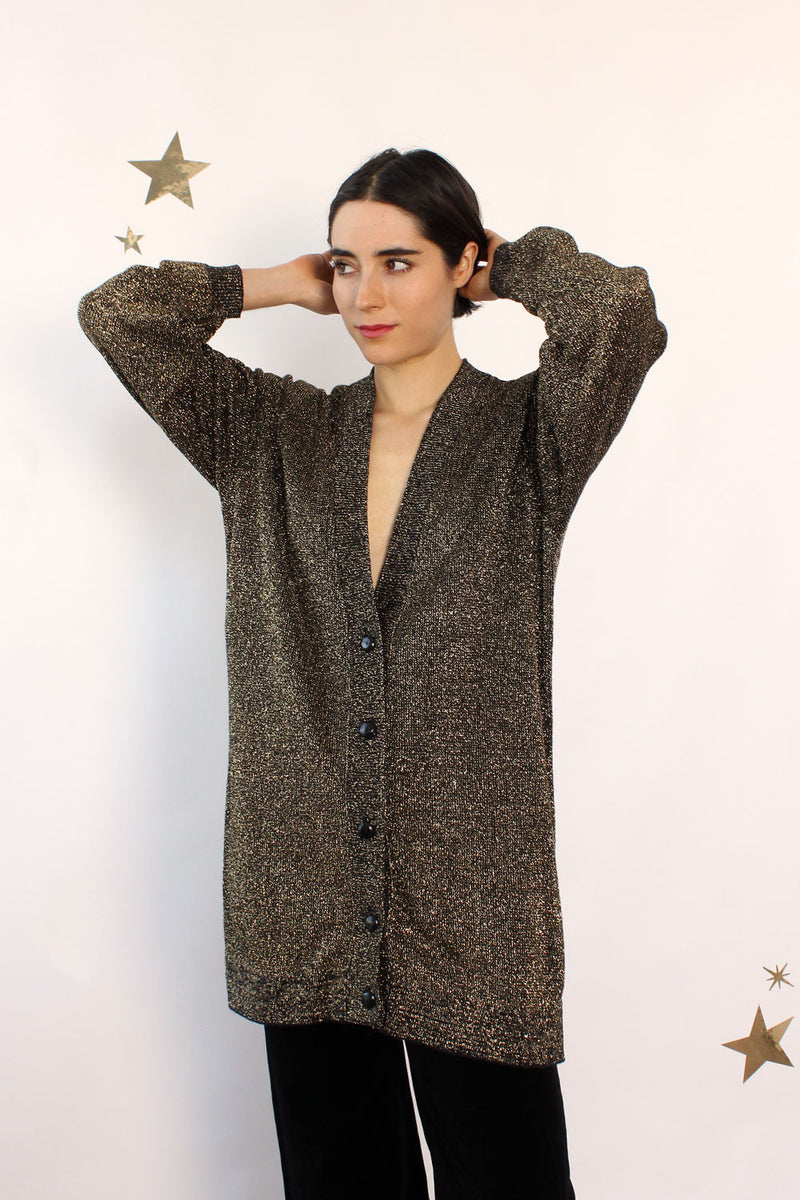 Pierre Metallic Long Cardigan XS-M