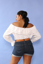 Cotton Eyelet Off Shoulder Top M/L
