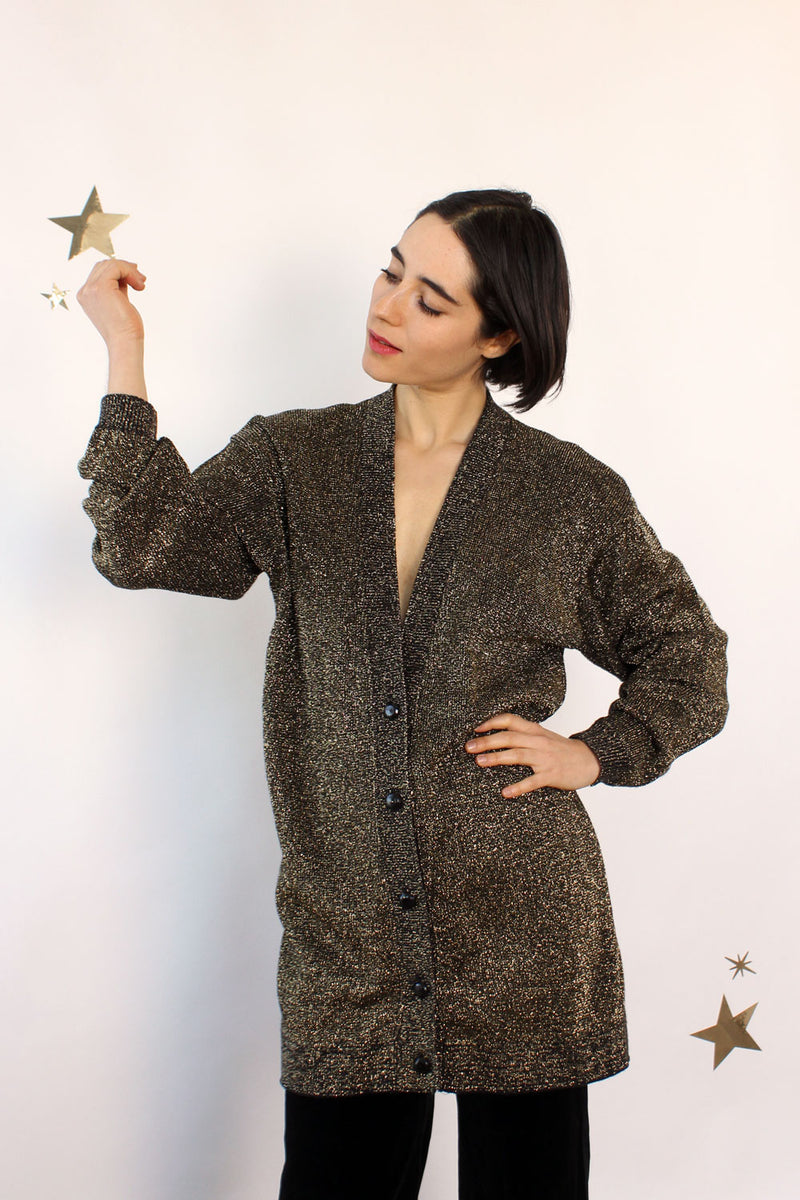 Pierre Metallic Long Cardigan XS-M
