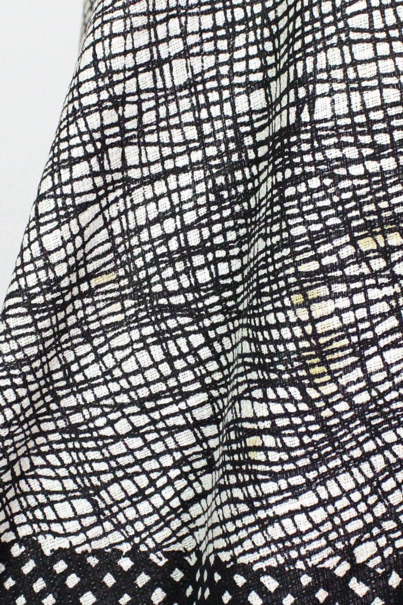 50s Abstract Print Circle Skirt L