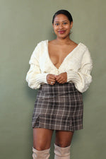 Popcorn Knit Lantern Sleeve Cardigan M/L