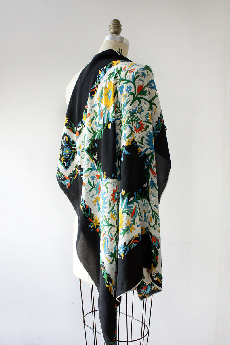 Folk Floral Silk Scarf