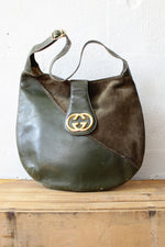 Vintage Gucci 70s Forest Green Hobo