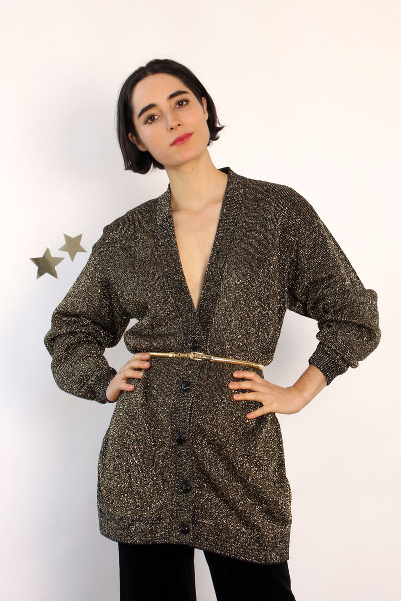Pierre Metallic Long Cardigan XS-M