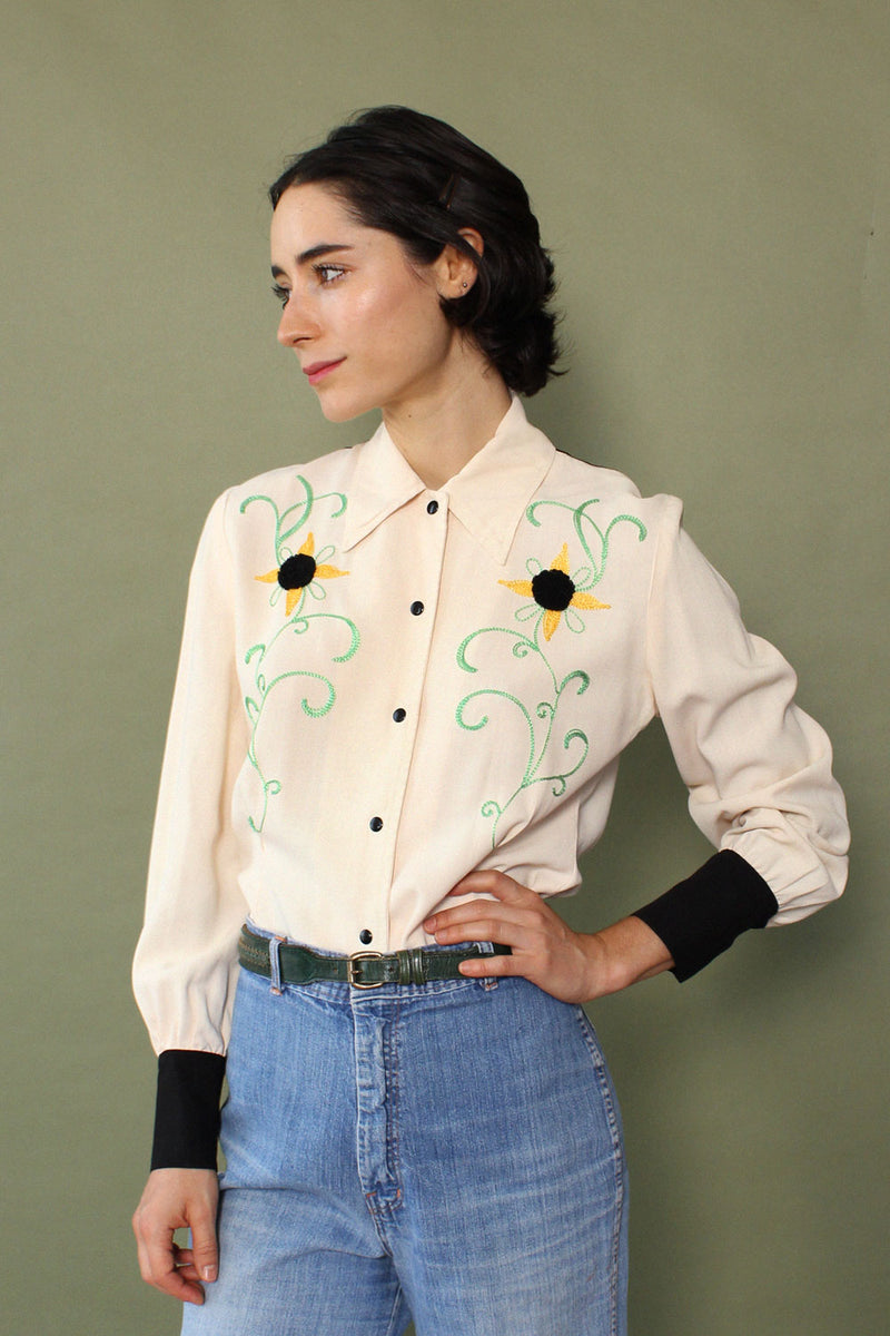 Black Eyed Susan Chainstitch Shirt S/M