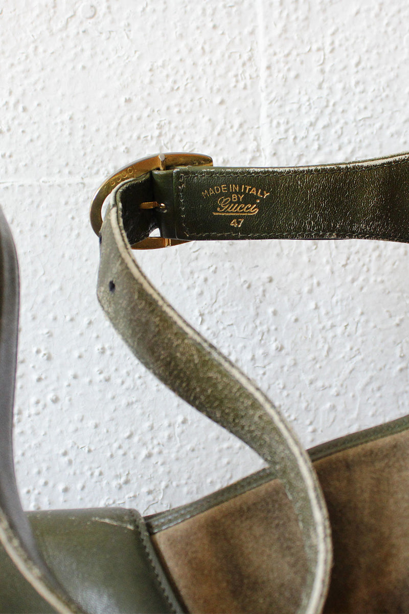 Vintage Gucci 70s Forest Green Hobo