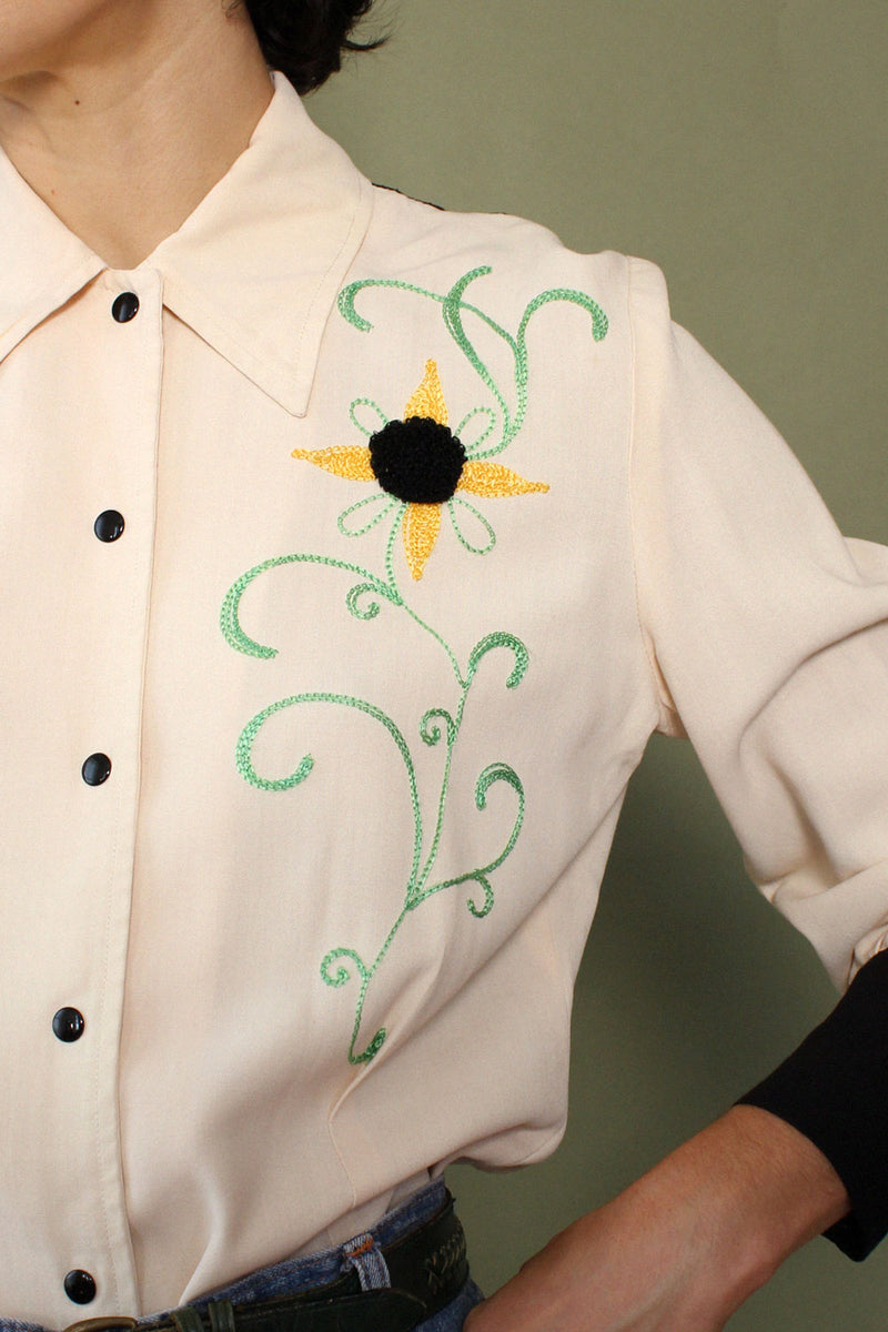 Black Eyed Susan Chainstitch Shirt S/M