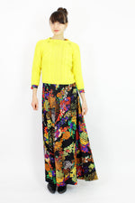 60s Psychedelic Maxi Dress M