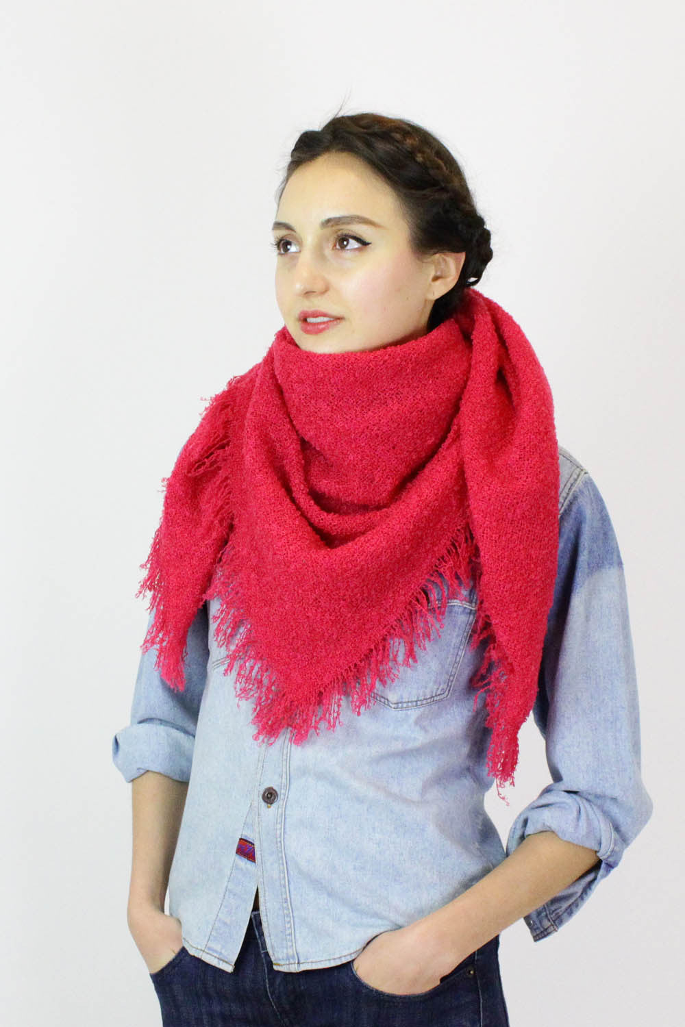 hot pink scarf