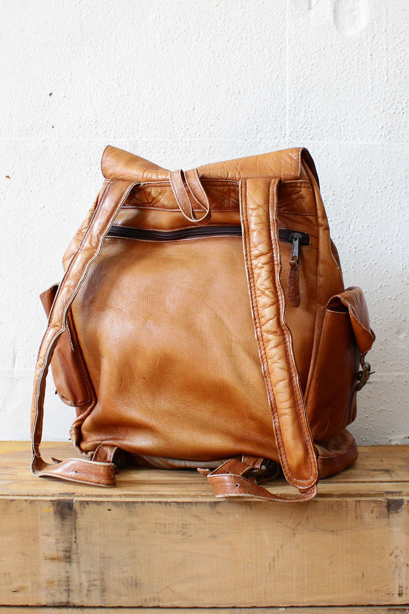 Large Chestnut Leather Backpack