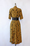Golden Olive Abstract Flare Dress S/M
