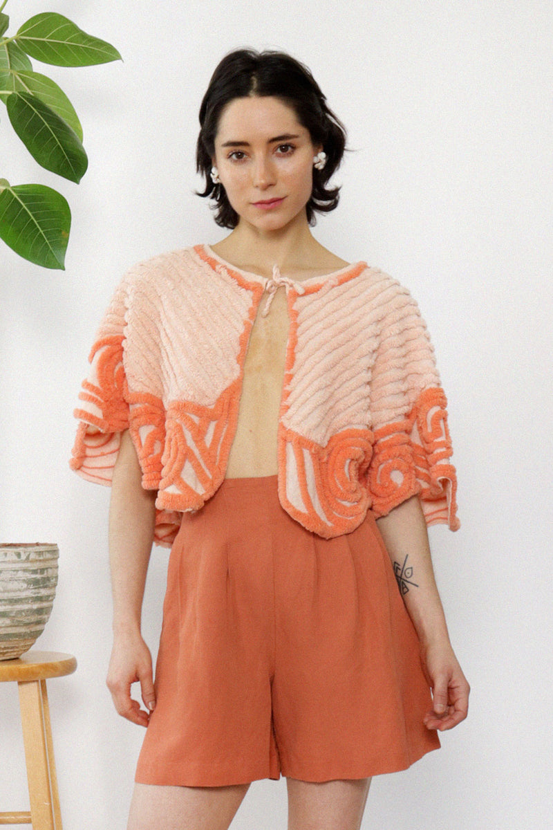 Coral Chenille Capelet S-L