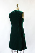 Forest Velvet Button Dress S
