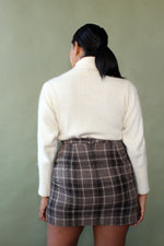 Ivory Angora Collared Sweater M