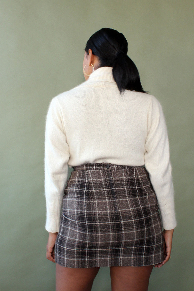 Ivory Angora Collared Sweater M