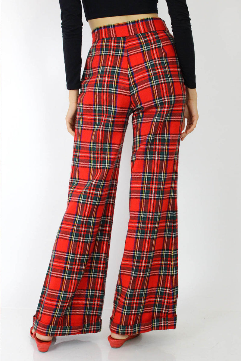 70s Plaid Bell Bottoms S