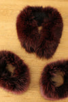 Plum Fox Fur Collar & Cuff Set