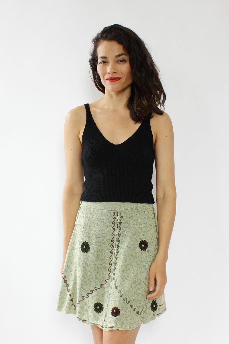 Sage Mini Wrap Skirt