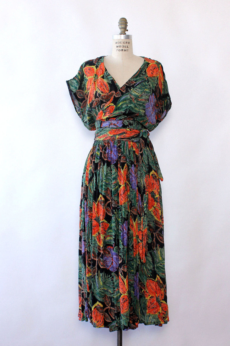 Watercolor Gauze Wrap Dress S/M