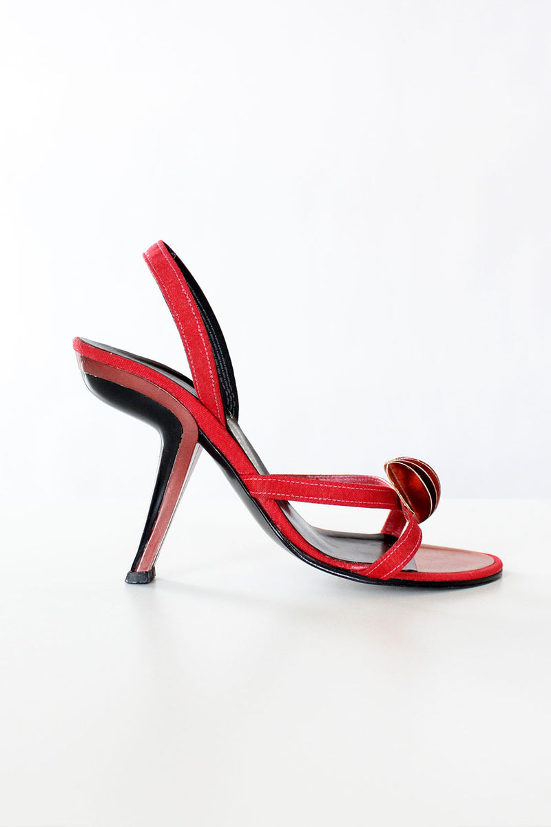 Jean Rimbaud Red Fan Heels 6 1/2