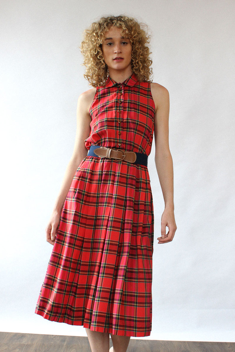 Scottish Plaid Flare Dress XS-M