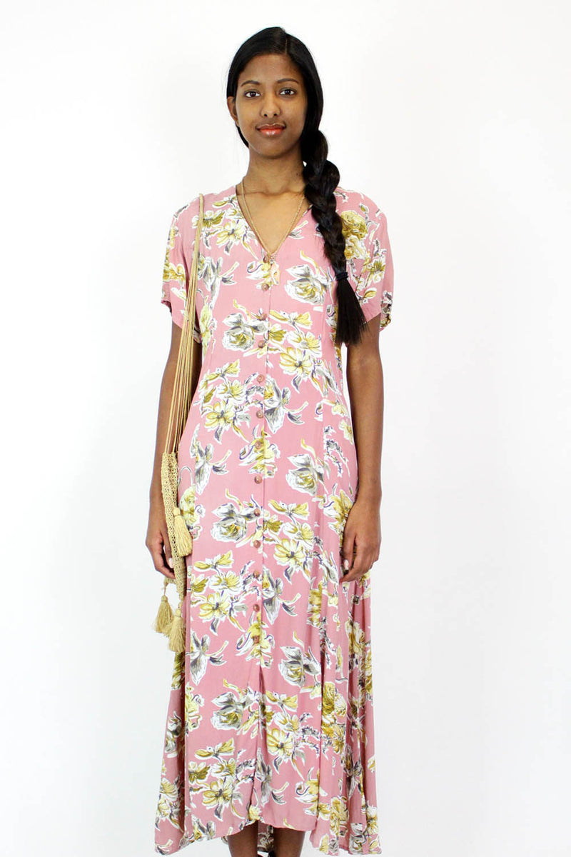 Dusty Rose Tea Dress M