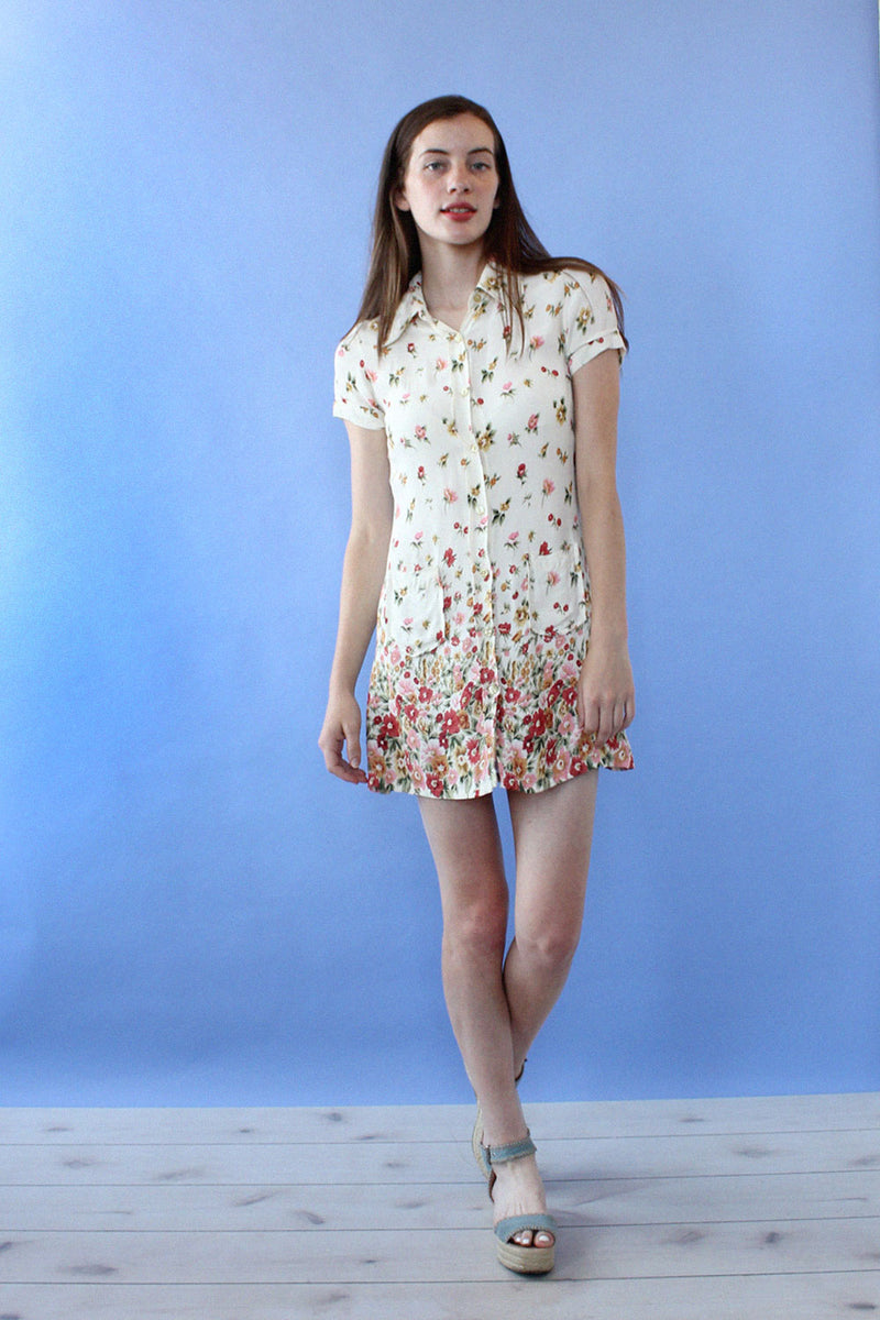 Falling Floral Collared Mini S
